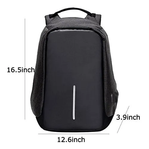 ABage Business Travel Daypack Anti Theft School Book Bag 15.6 Inch Laptop Backpack USB Charging,