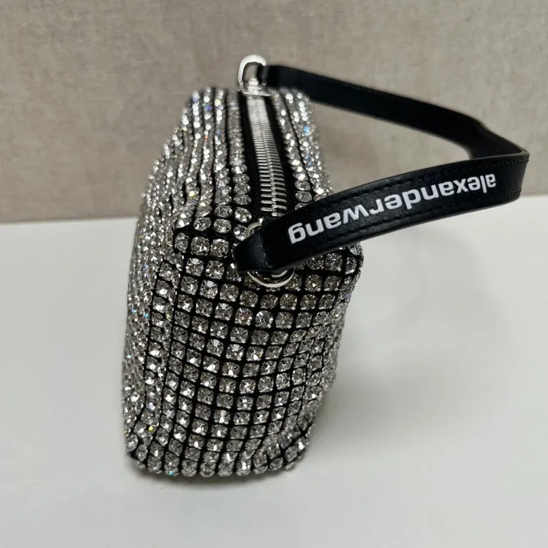 Alexander Wang Heiress Black Rhinestone Pouch Mini Bag