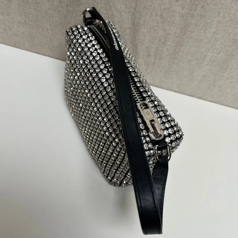 Alexander Wang Heiress Black Rhinestone Pouch Mini Bag
