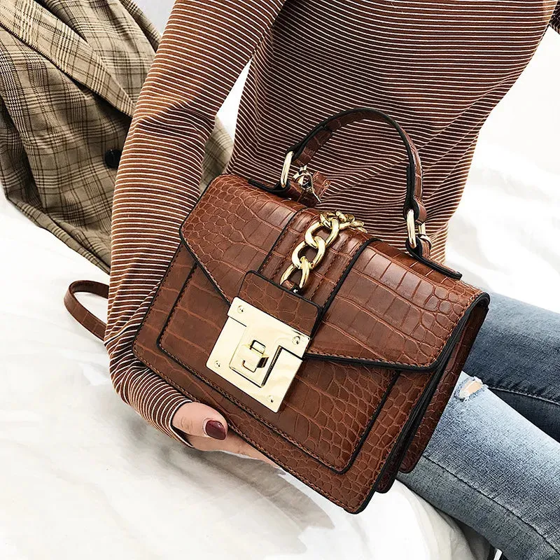 Alligator Pattern Shoulder Bag