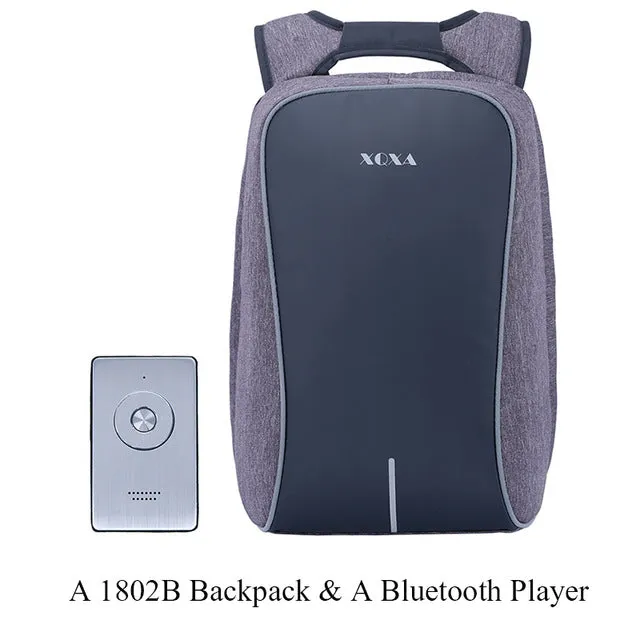 Anti Theft Backpack with Bluetooth Player Waterproof