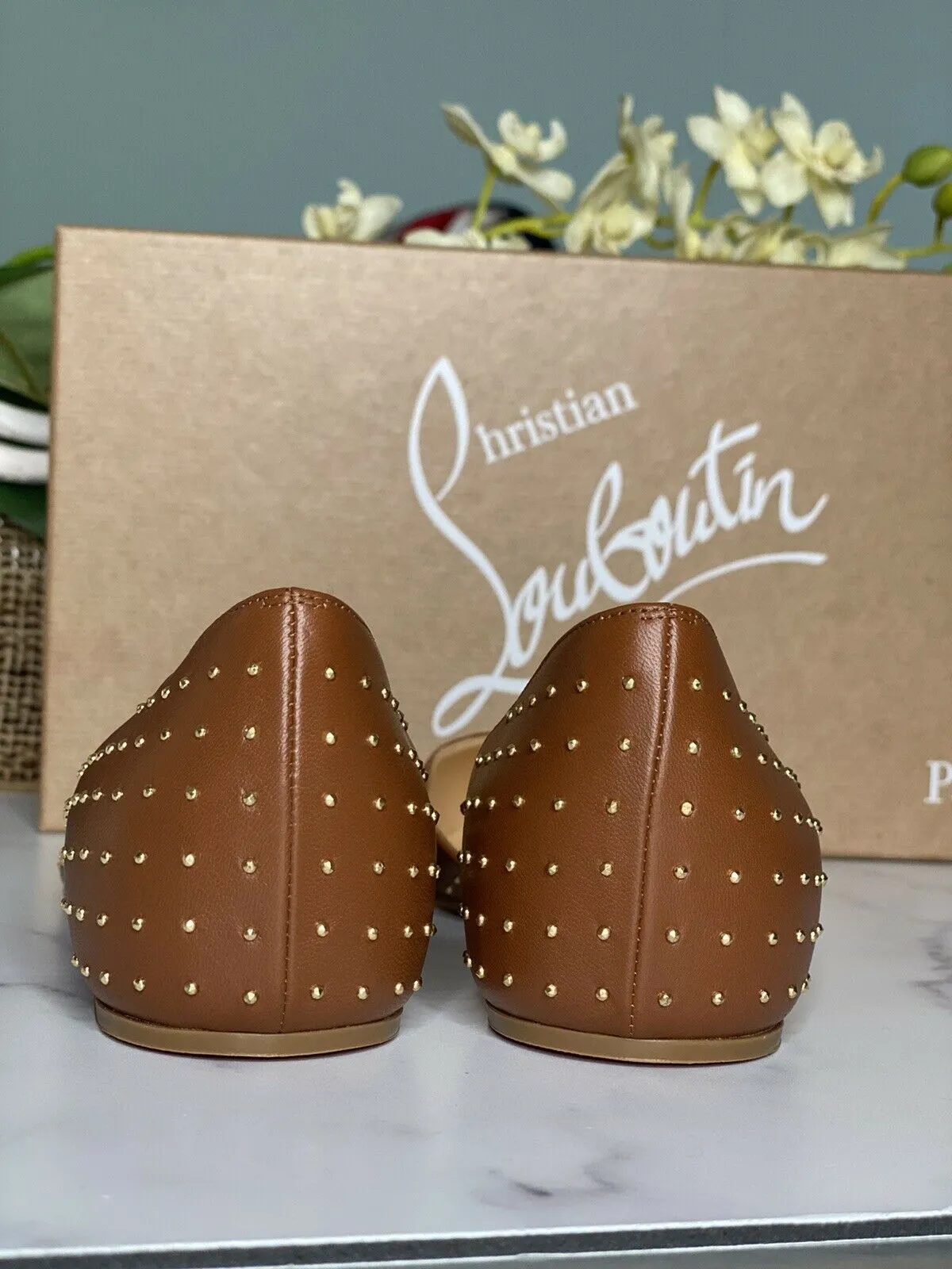 Authentic Christian Louboutin Iriza Studded  Ballerina Flats Size 37 (7)