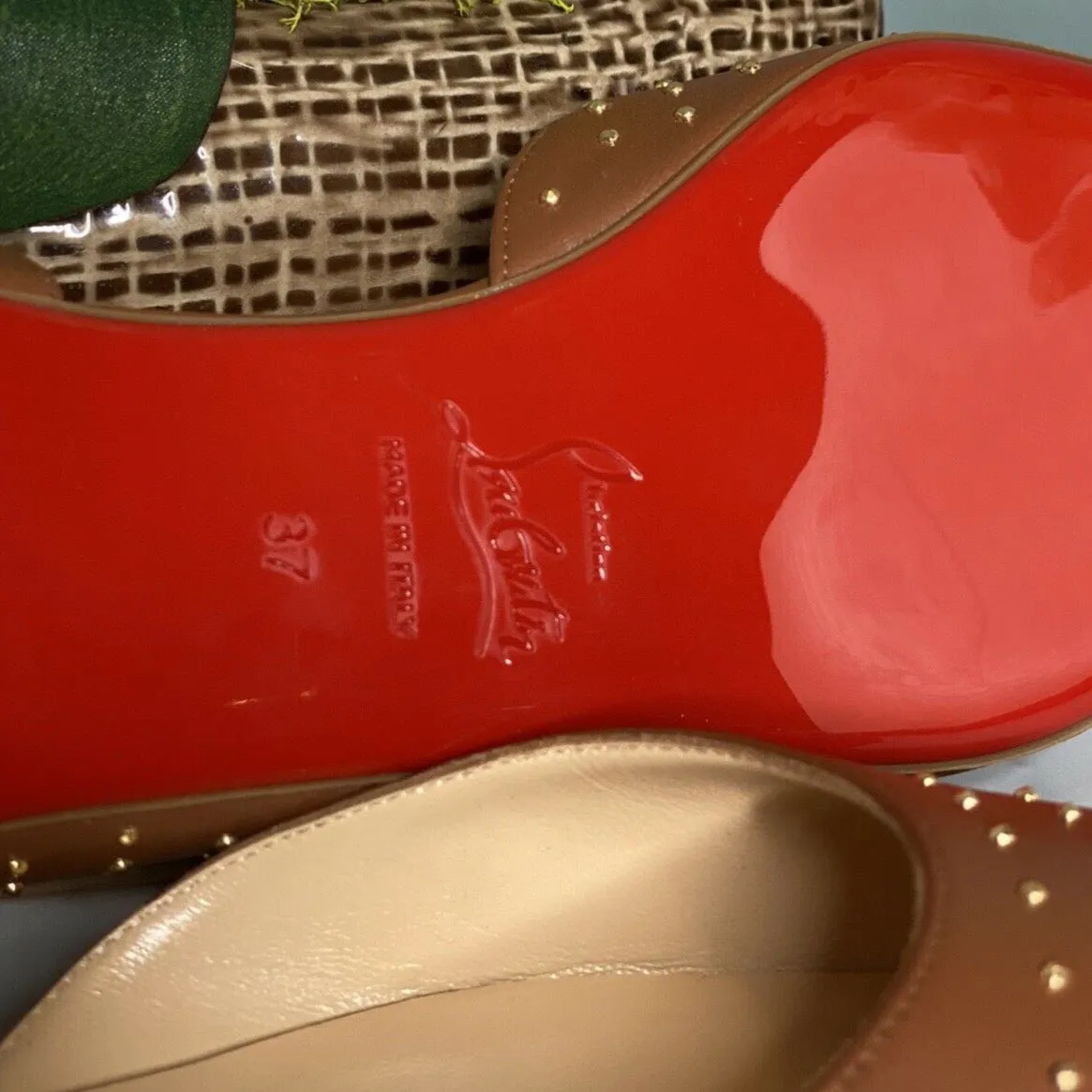 Authentic Christian Louboutin Iriza Studded  Ballerina Flats Size 37 (7)