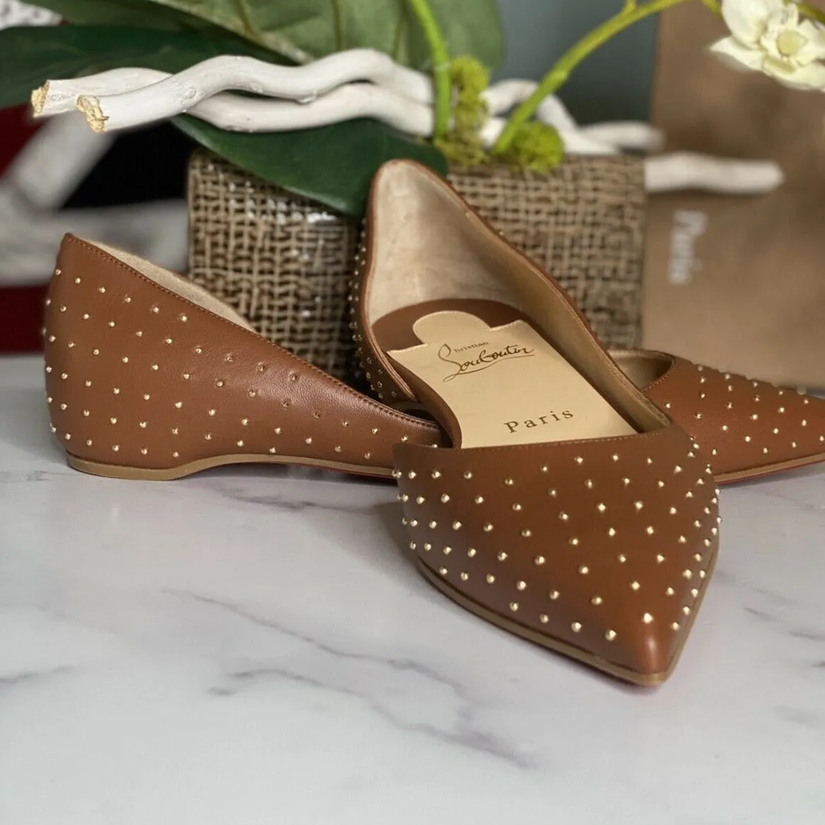 Authentic Christian Louboutin Iriza Studded  Ballerina Flats Size 37 (7)
