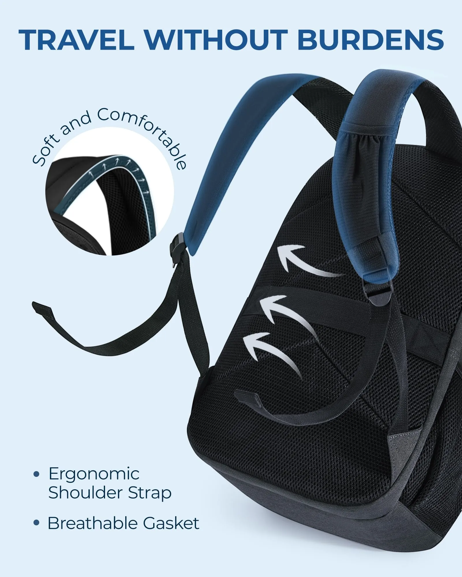 BAGSMART Water Resistant Laptop Backpack with USB Charger
