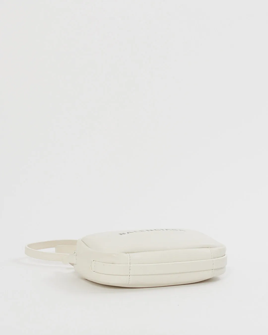 Balenciaga White Leather Logo Everyday XS Camera Bag