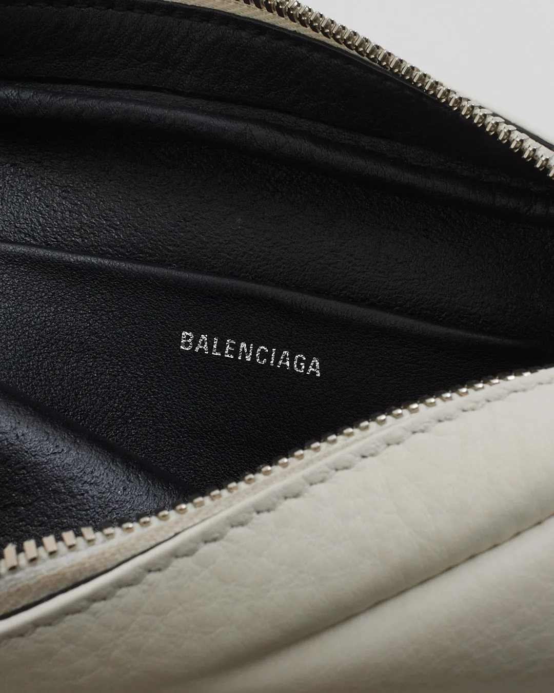 Balenciaga White Leather Logo Everyday XS Camera Bag