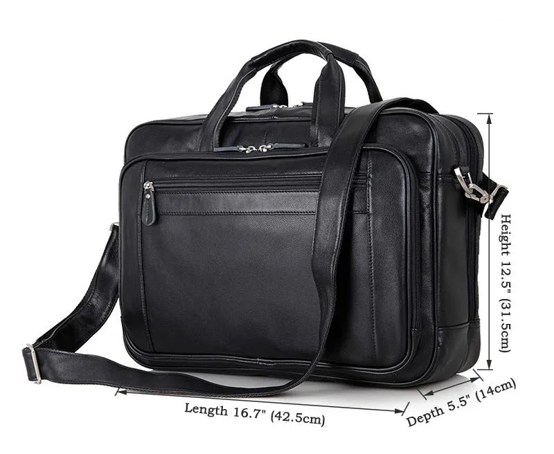Big Capacity Laptop Messenger Bag Business Briefcase Men Leather Bags Side Bags 7367