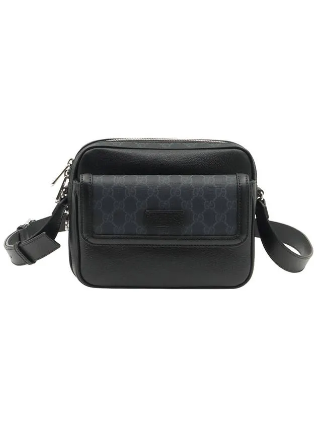 Black GG Supreme Canvas Leather Small Messenger Cross Bag 795464