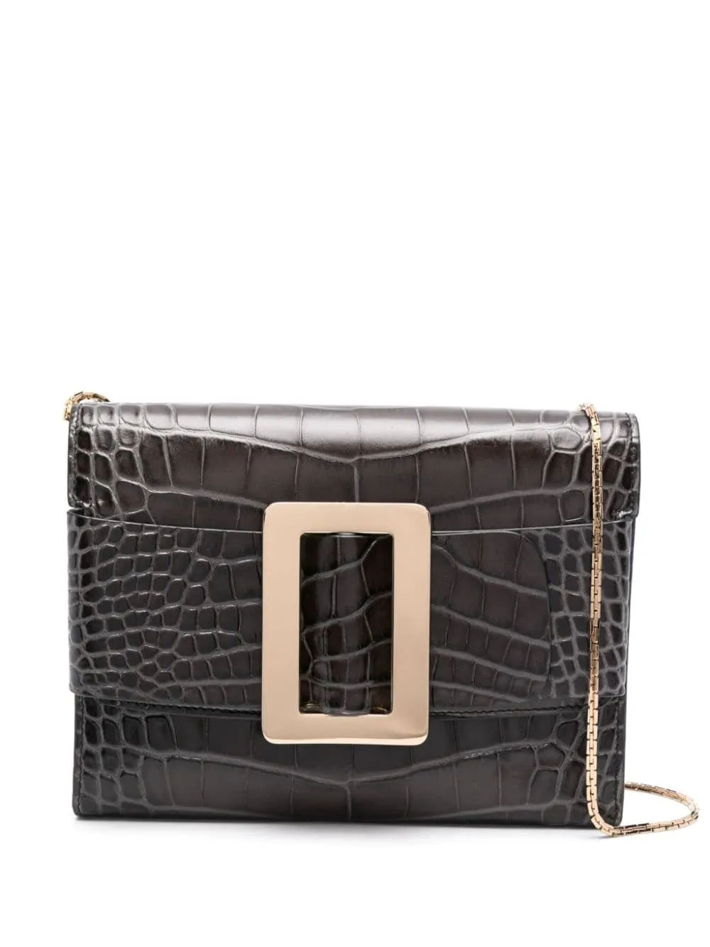 Boyy Women Buckle Travel Case Croco Embossed Leather Clutch Bag