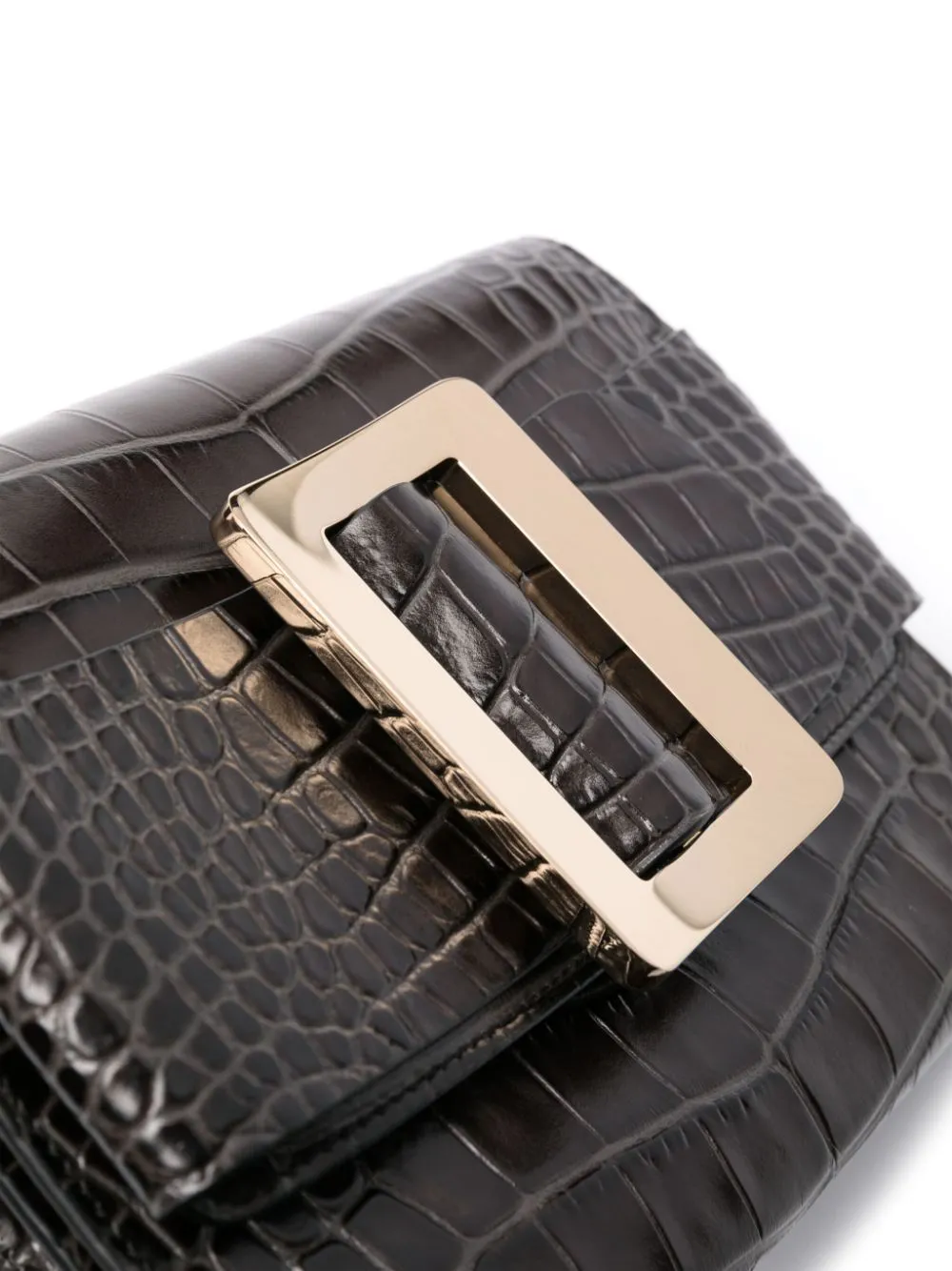 Boyy Women Buckle Travel Case Croco Embossed Leather Clutch Bag