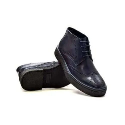 British Walkers Playboy Classic Men's Navy Leather Wingtip Tpr