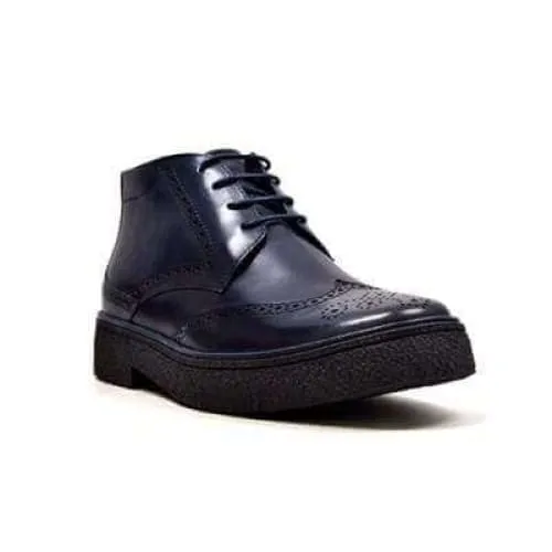 British Walkers Playboy Classic Men's Navy Leather Wingtip Tpr