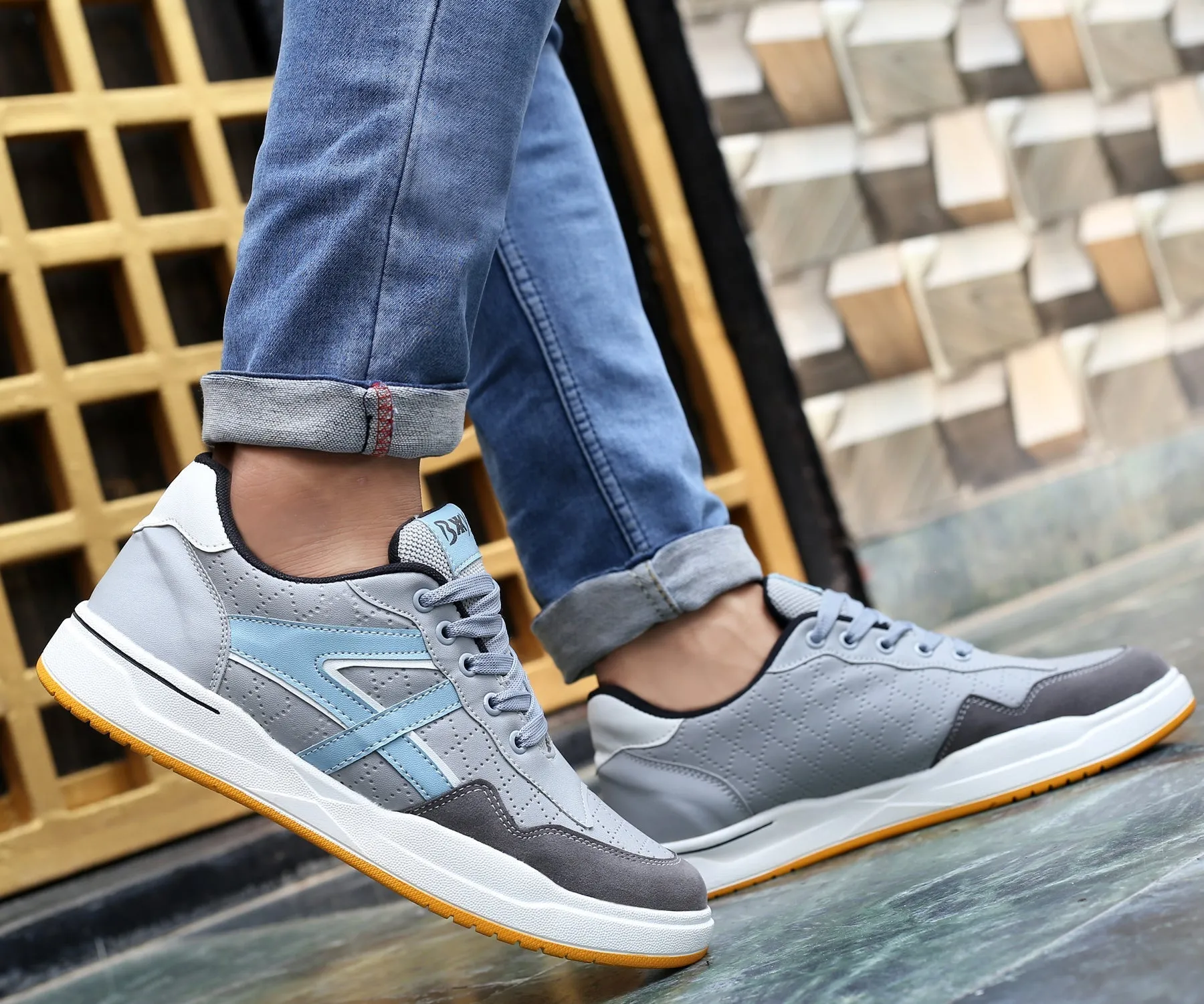 Bxxy's Men's Vegan Leather Sports Shoes