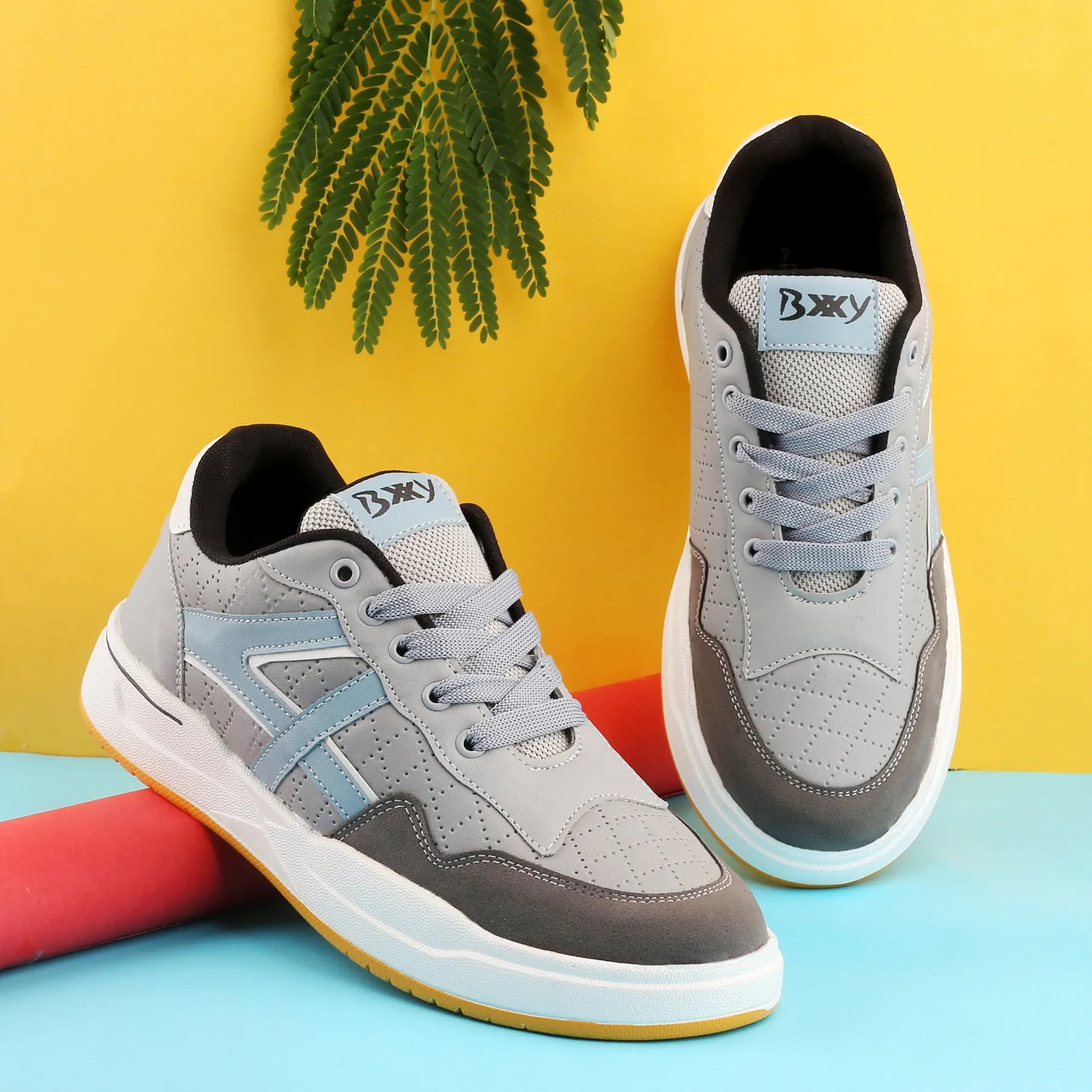 Bxxy's Men's Vegan Leather Sports Shoes