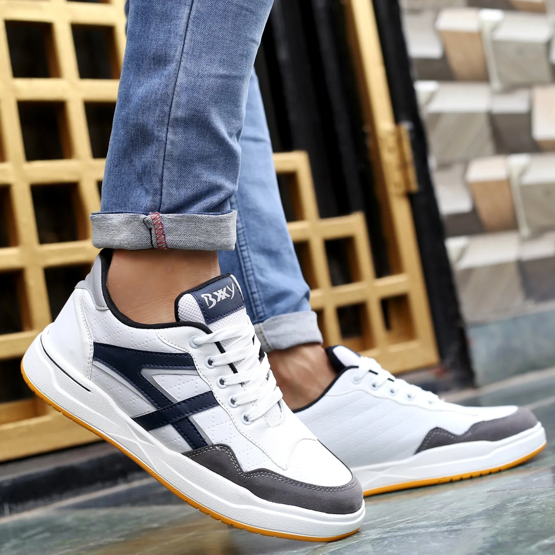 Bxxy's Men's Vegan Leather Sports Shoes