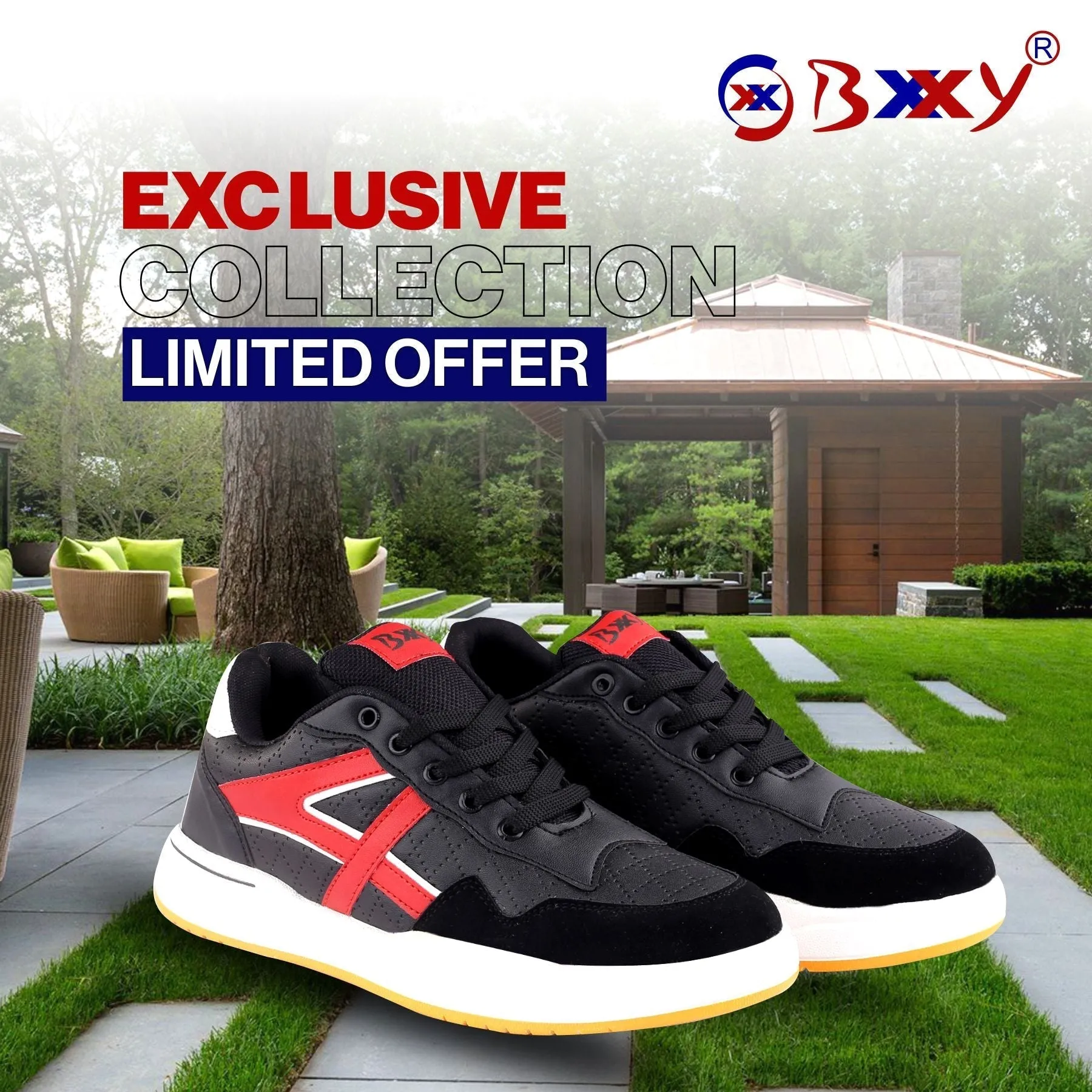 Bxxy's Men's Vegan Leather Sports Shoes
