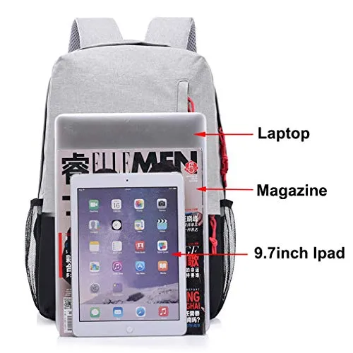 Canvas Laptop Backpack, Waterproof School Backpack With USB Charging Port For Men Women,