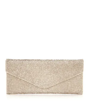 Classic Envelope Beaded Clutch in Champagne