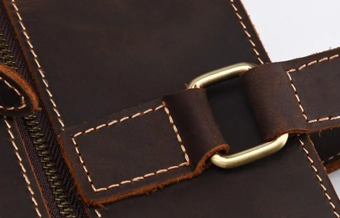 Cool Black Coffee Leather Tote Work Bag Handbag Briefcase Shoulder Bag For Men