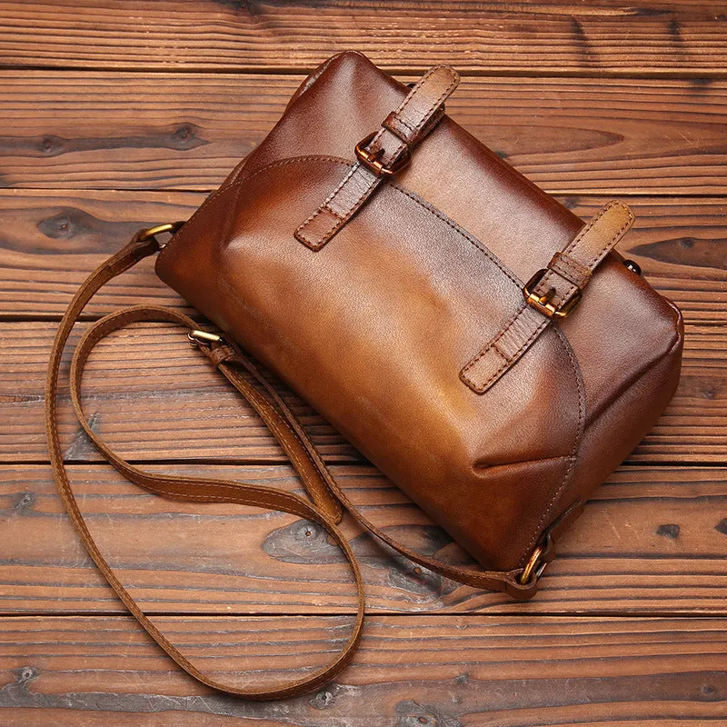 Cool Womens Brown Leather Satchel Bag Crossbody Bags Purse for Women