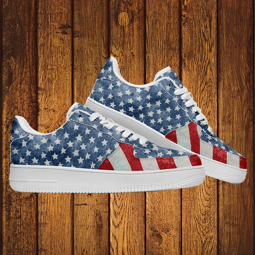 Custom Corporate Gifts, Corporate Thank You Gifts AF1-B05606 Custom AF1 American Flag, USA Flag Sneakers AF1, Shoes, Printed Shoes