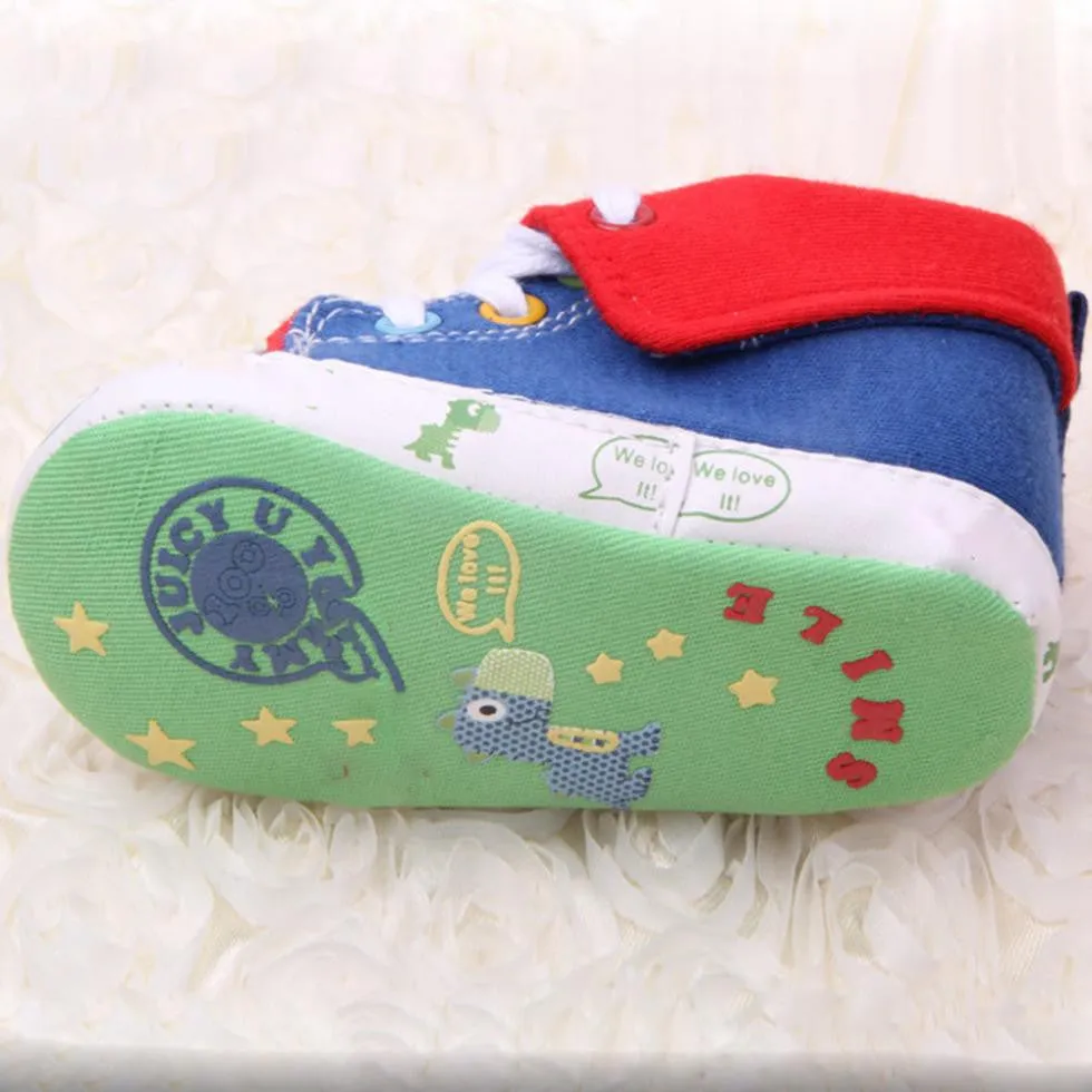 Cute Cartoon Printed Baby Kids High Shoes Casual Anti-Slip Toddler Walk Sneaker