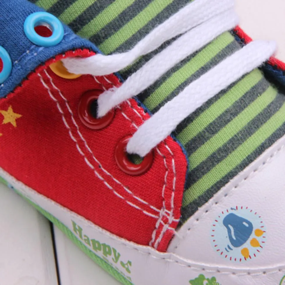 Cute Cartoon Printed Baby Kids High Shoes Casual Anti-Slip Toddler Walk Sneaker