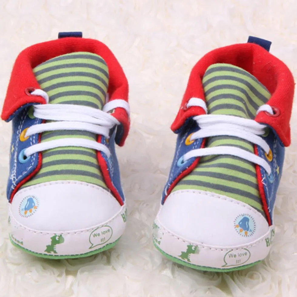 Cute Cartoon Printed Baby Kids High Shoes Casual Anti-Slip Toddler Walk Sneaker