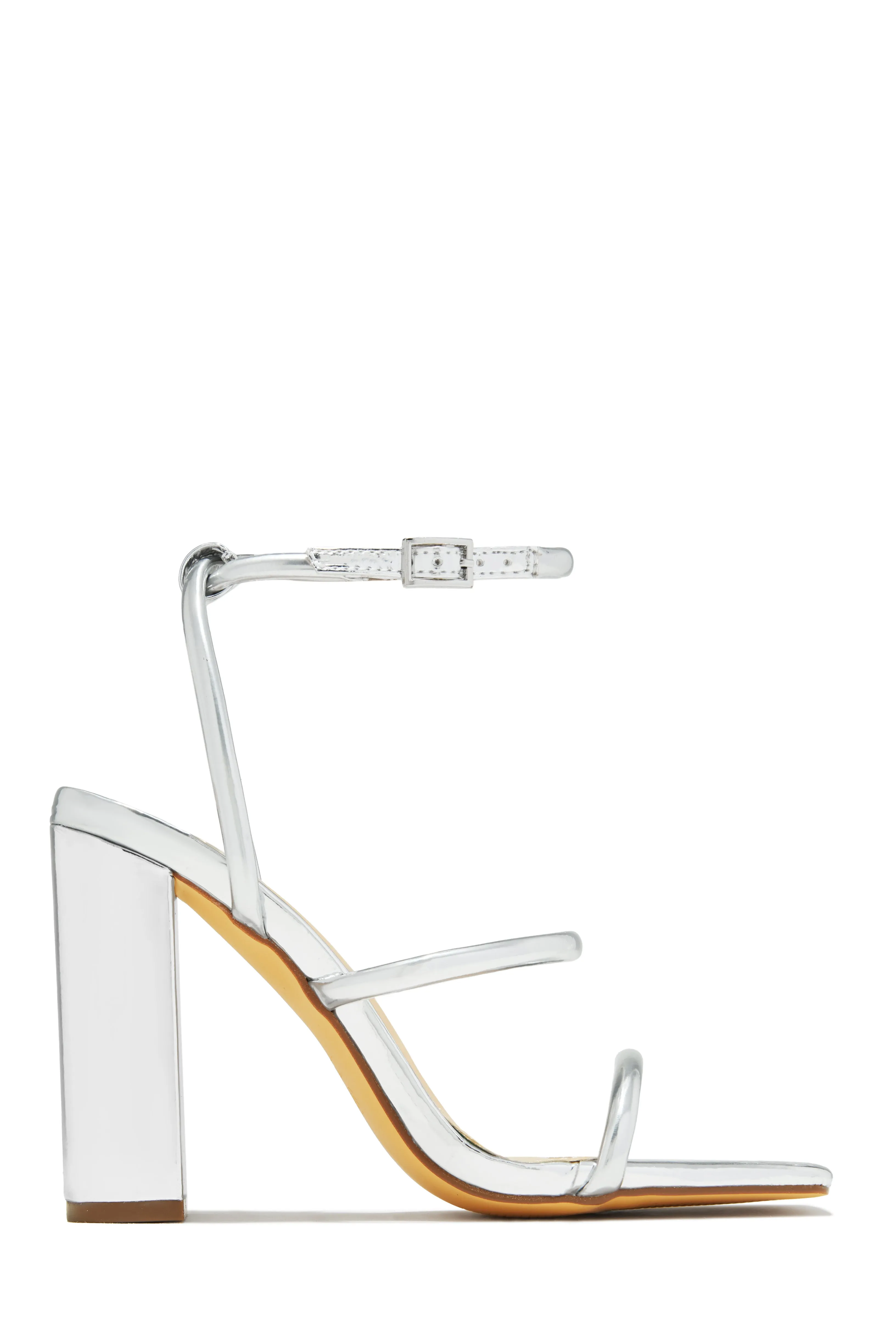 Emalia Block Heels - Silver