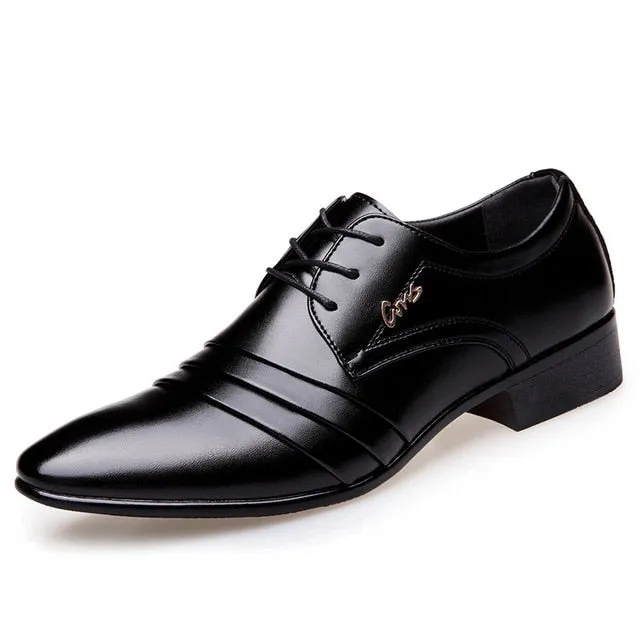 fashion Mens leather shoes wedding Business dress Nightclubs oxfords Breathable Working lace up shoes 345rt