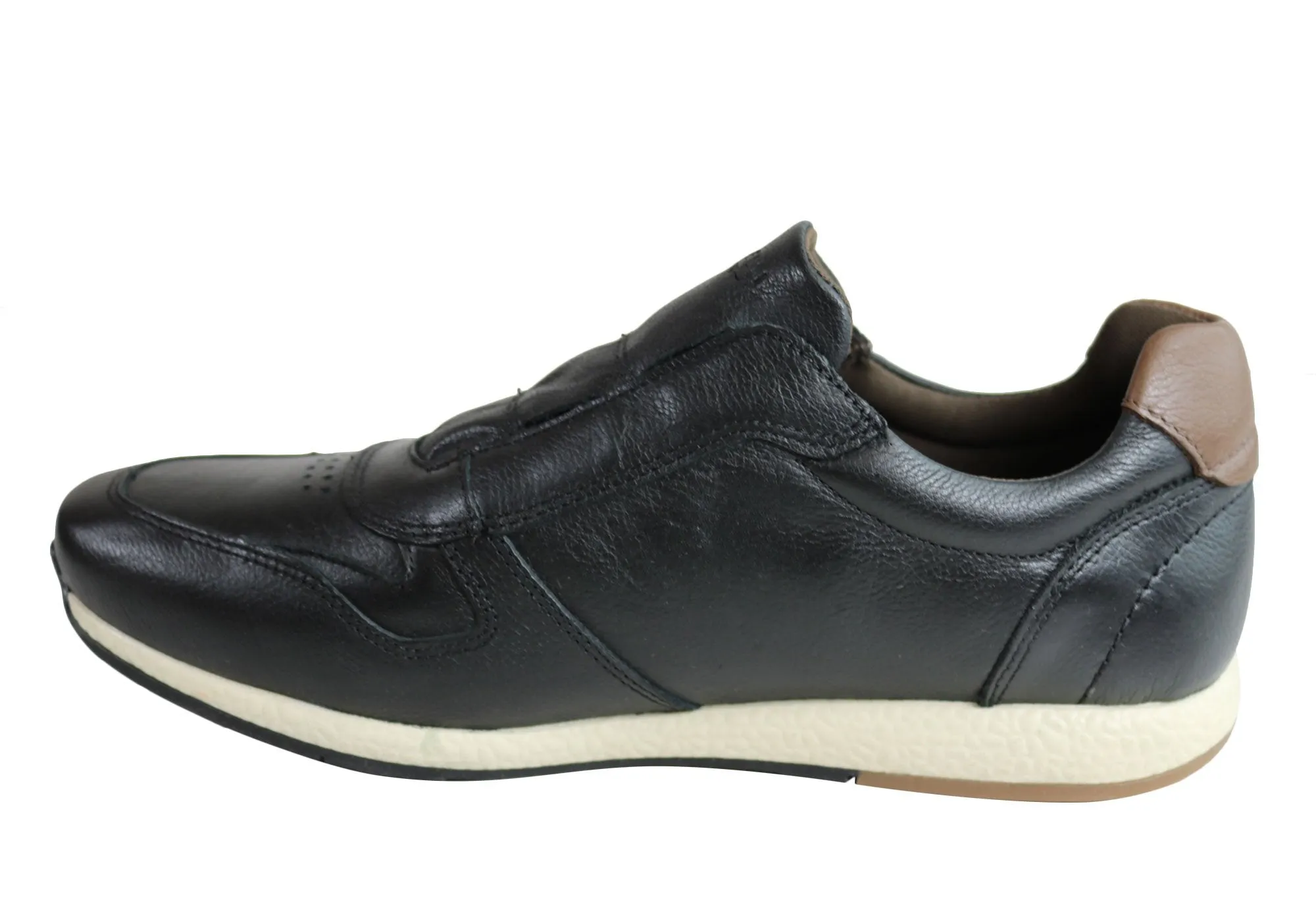 Ferricelli Carlo Mens Leather Slip On Casual Shoes Made In Brazil