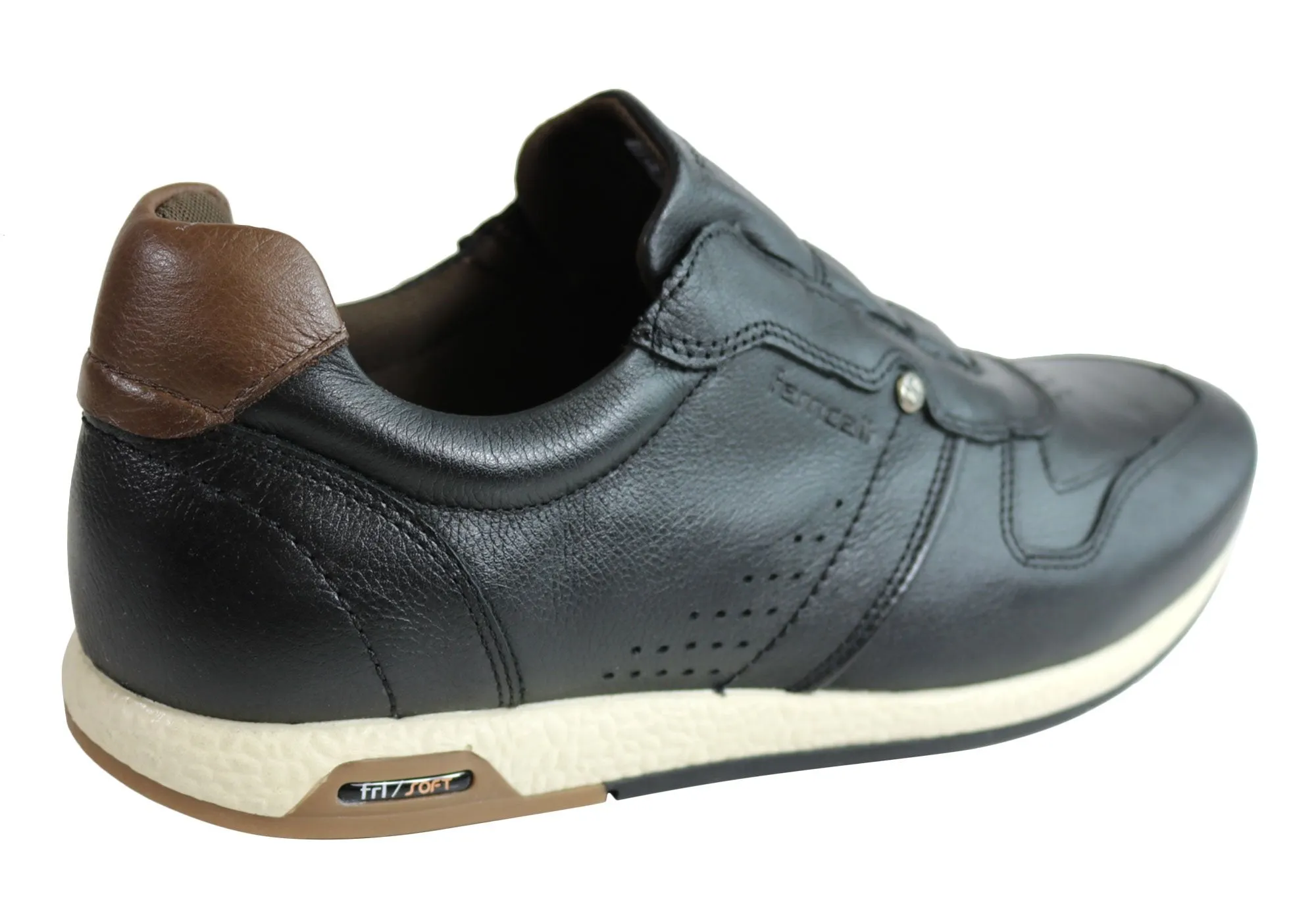 Ferricelli Carlo Mens Leather Slip On Casual Shoes Made In Brazil