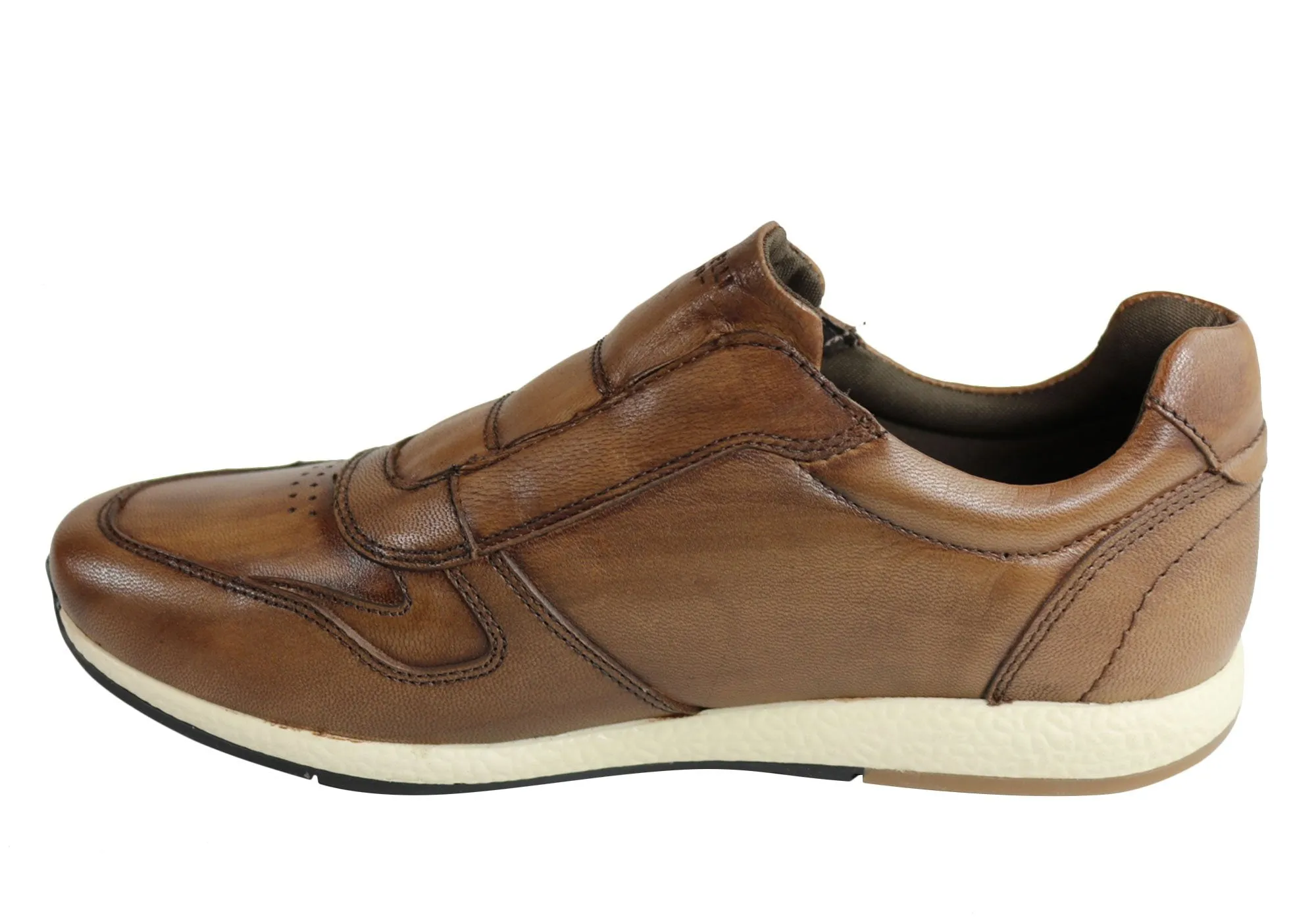 Ferricelli Carlo Mens Leather Slip On Casual Shoes Made In Brazil