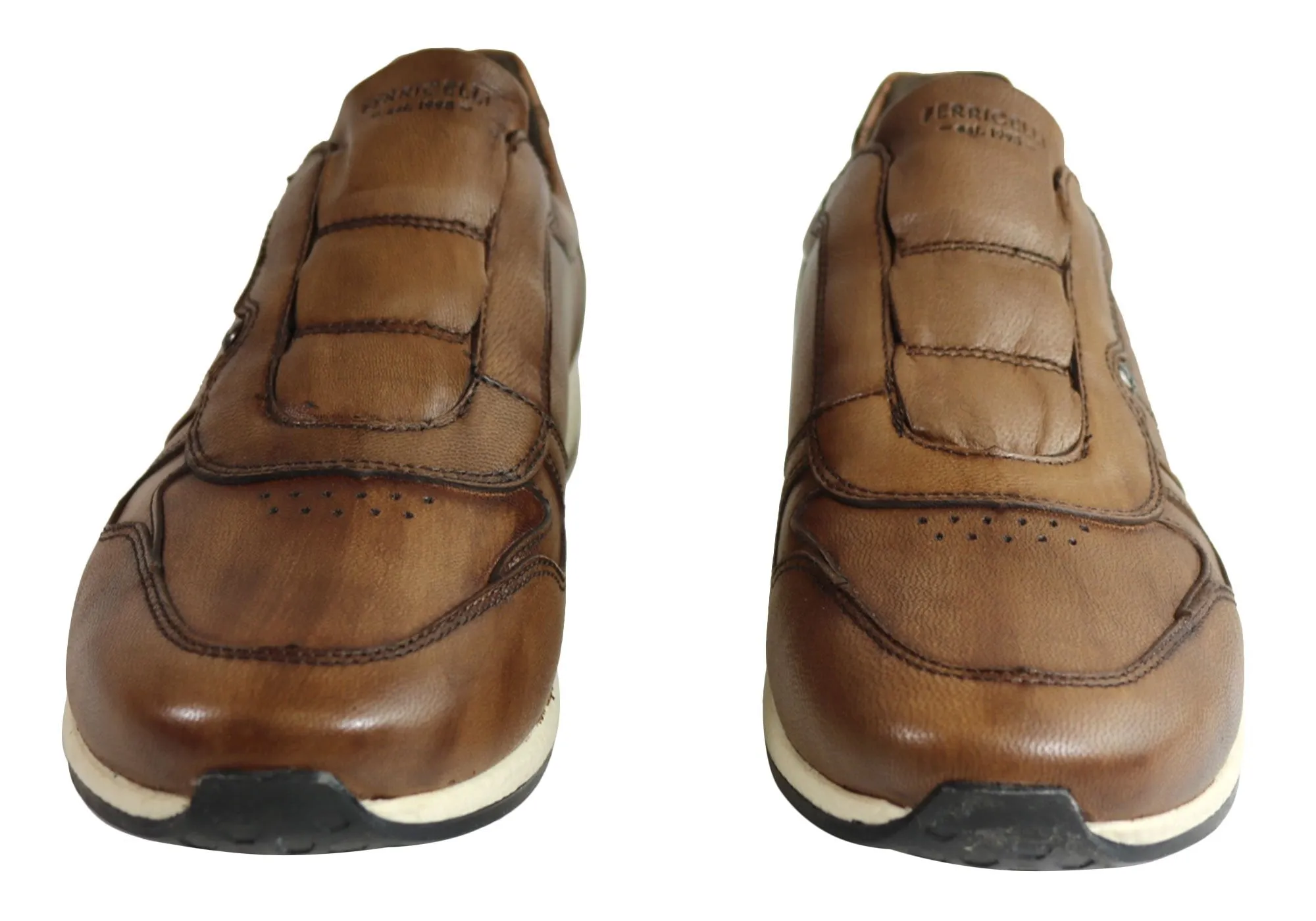 Ferricelli Carlo Mens Leather Slip On Casual Shoes Made In Brazil