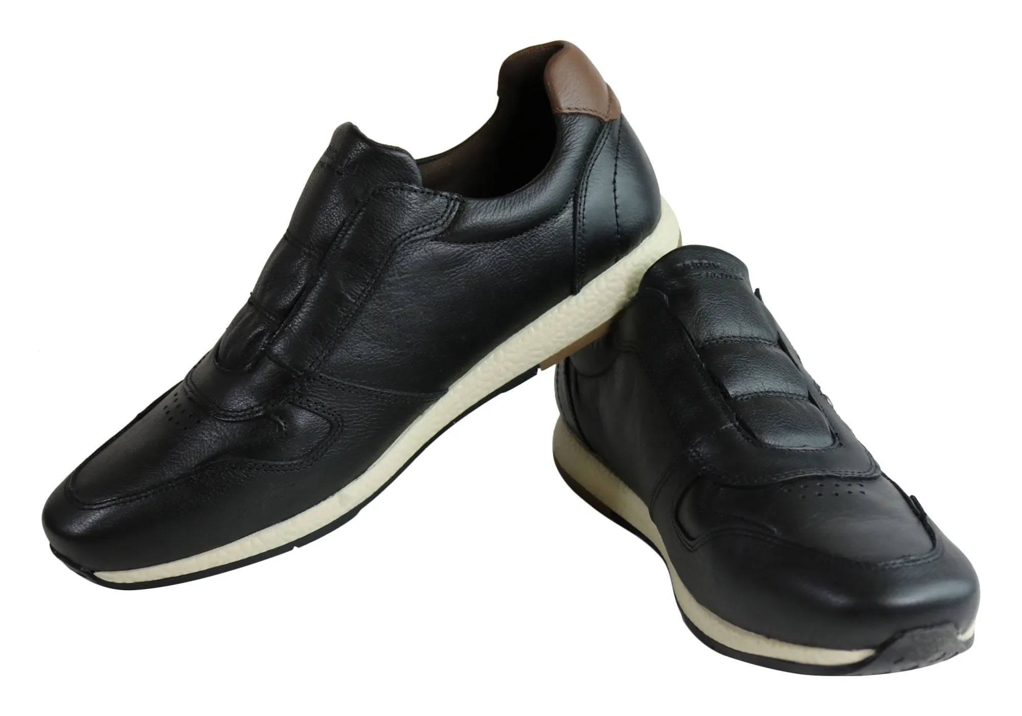 Ferricelli Carlo Mens Leather Slip On Casual Shoes Made In Brazil