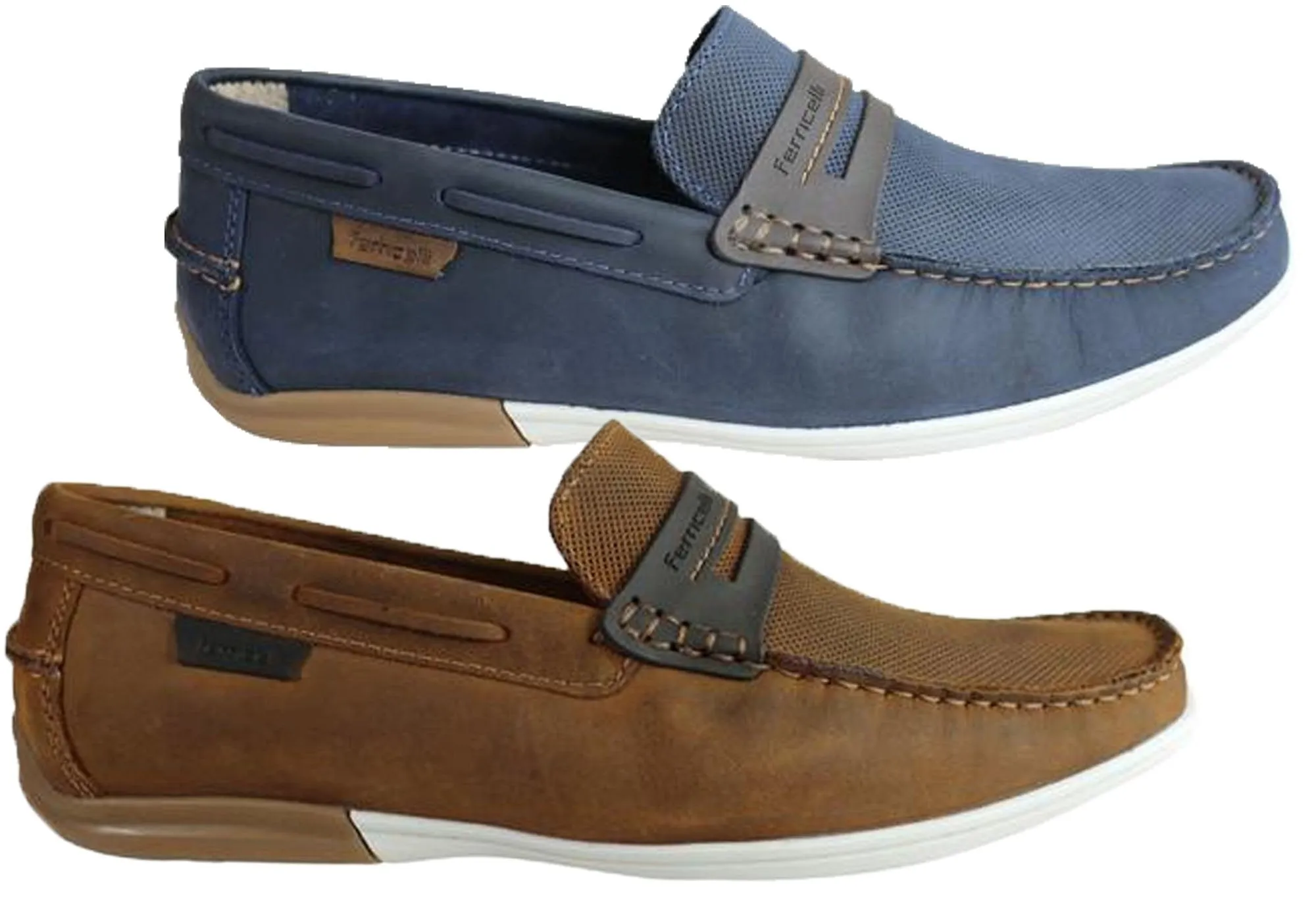 Ferricelli Mitchell Mens Leather Casual Loafer Shoes Made In Brazil