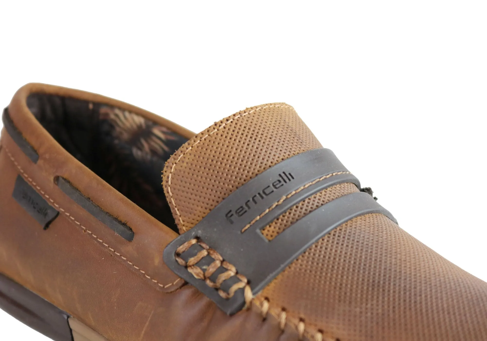 Ferricelli Mitchell Mens Leather Casual Loafer Shoes Made In Brazil