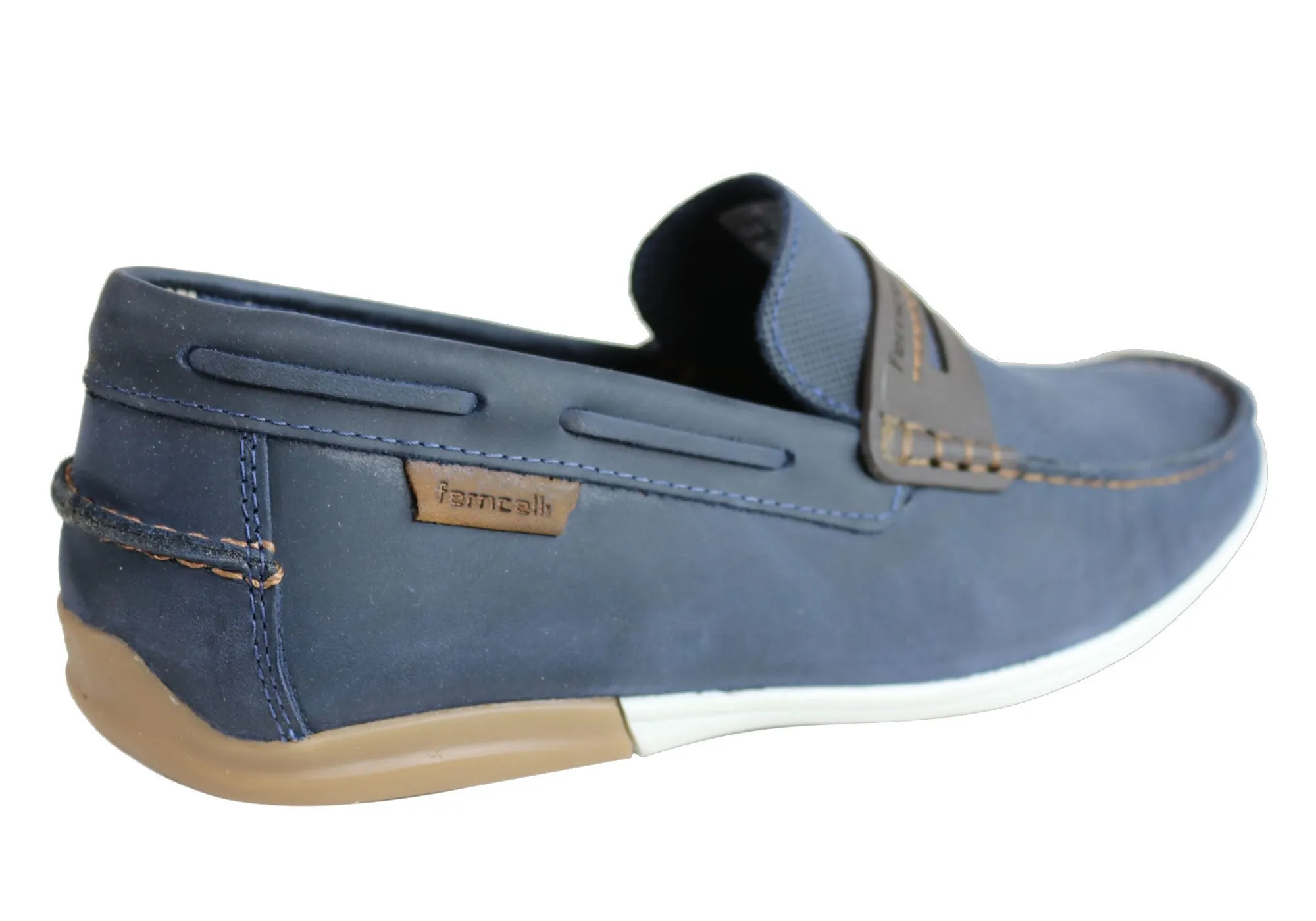 Ferricelli Mitchell Mens Leather Casual Loafer Shoes Made In Brazil
