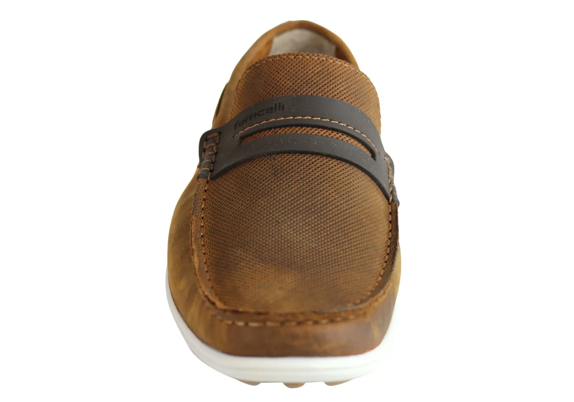 Ferricelli Mitchell Mens Leather Casual Loafer Shoes Made In Brazil