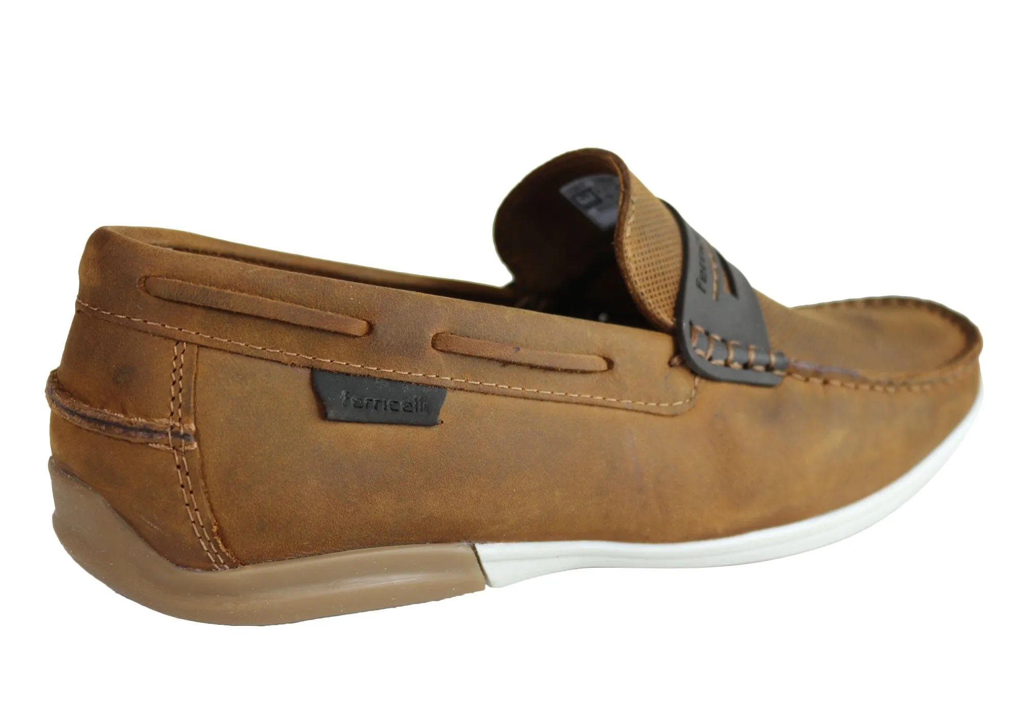 Ferricelli Mitchell Mens Leather Casual Loafer Shoes Made In Brazil