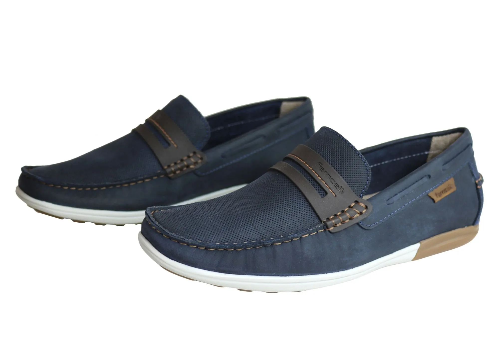 Ferricelli Mitchell Mens Leather Casual Loafer Shoes Made In Brazil
