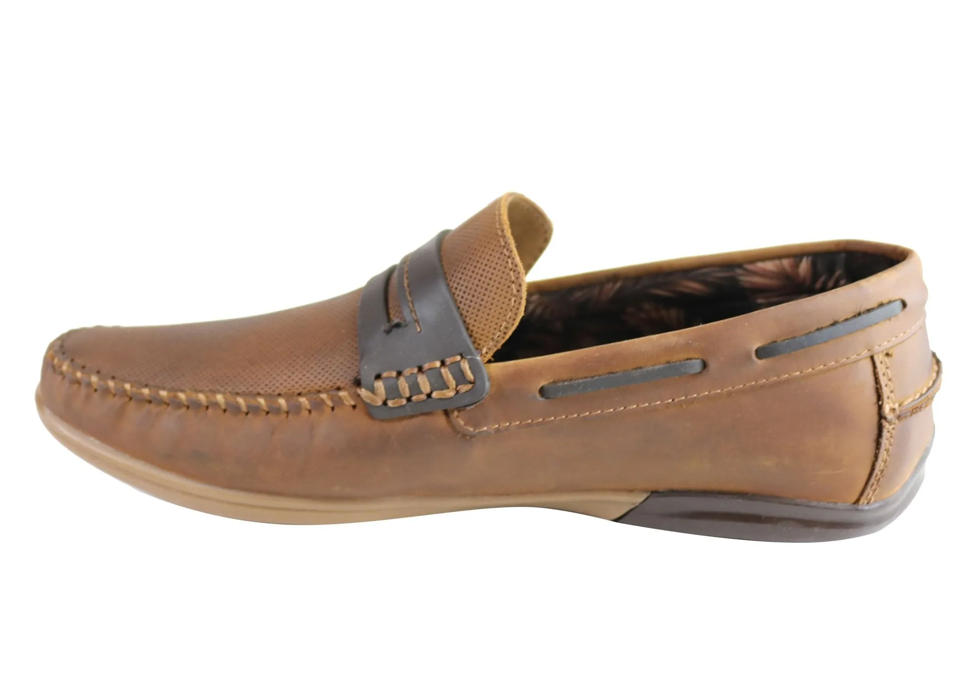 Ferricelli Mitchell Mens Leather Casual Loafer Shoes Made In Brazil