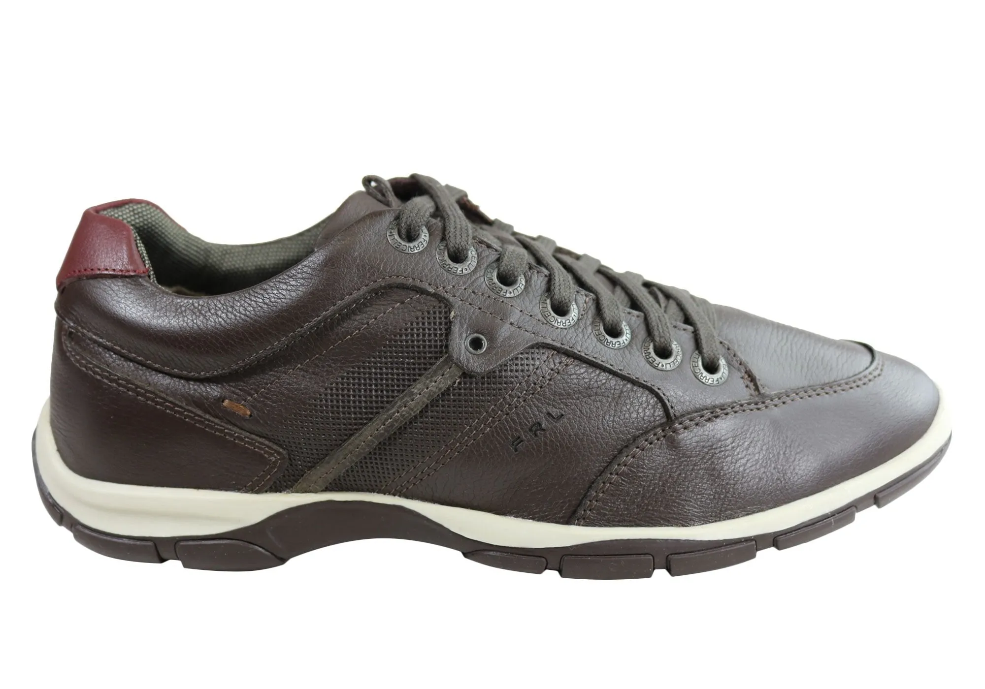 Ferricelli Ralph Mens Leather Lace Up Casual Shoes Made In Brazil