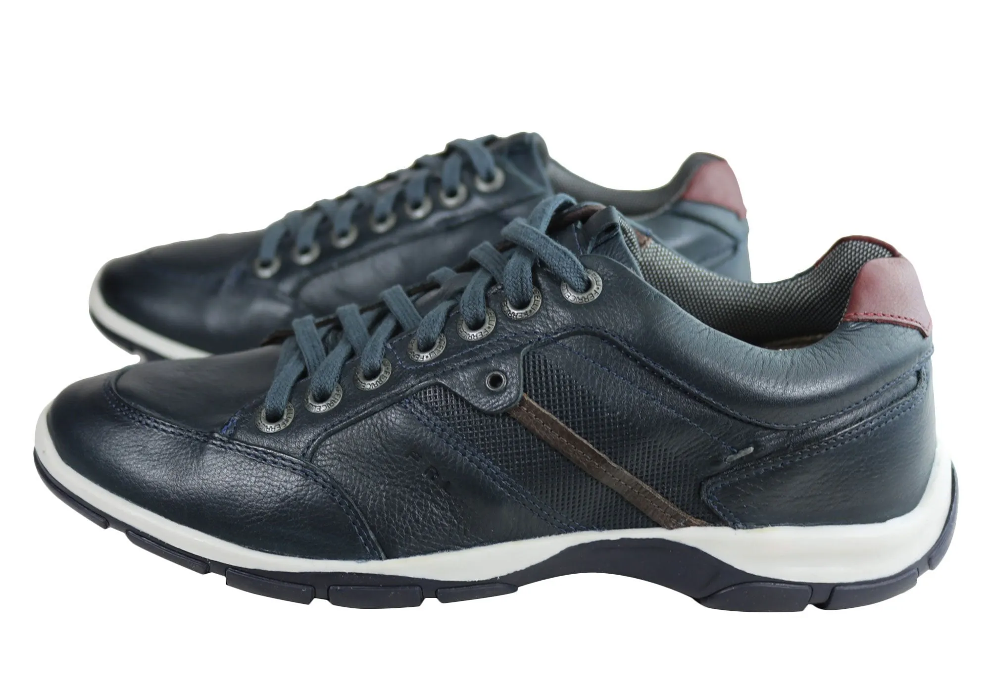 Ferricelli Ralph Mens Leather Lace Up Casual Shoes Made In Brazil