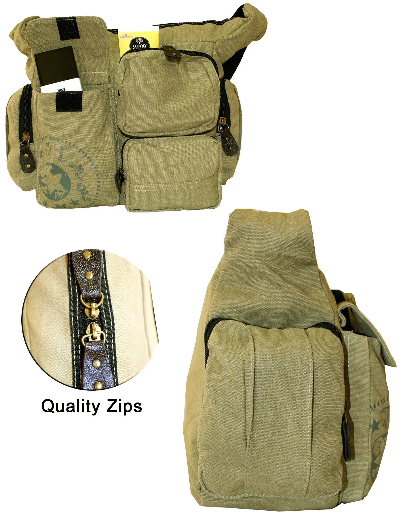 Fino SK-706 Unisex Canvas Messenger/ Shoulder Bag
