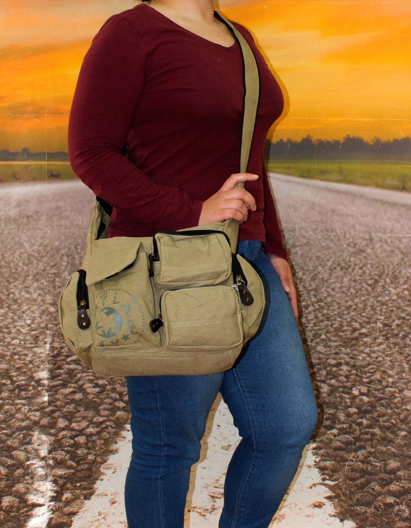 Fino SK-706 Unisex Canvas Messenger/ Shoulder Bag