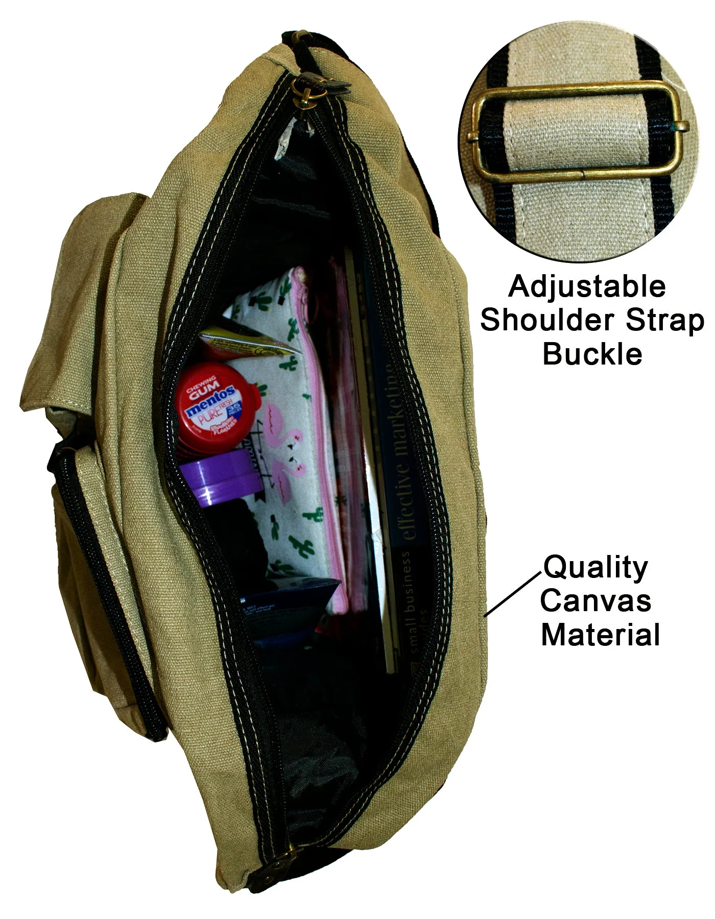 Fino SK-706 Unisex Canvas Messenger/ Shoulder Bag