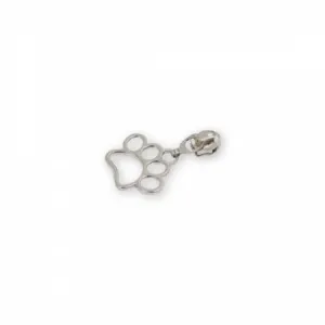 Four 5 Paw Print Zipper Pulls Nickel # STS269S