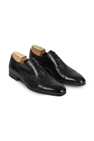 FRATELLI ROSSETTI Black Smooth & Perforated Leather Lace Up